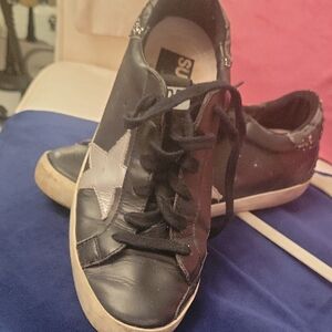 Golden Goose Black Sneakers with Silver Star